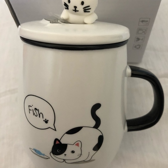 Ceramic cup with spoon - Picture 2 of 4